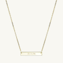 Engraved Date Bar Necklace