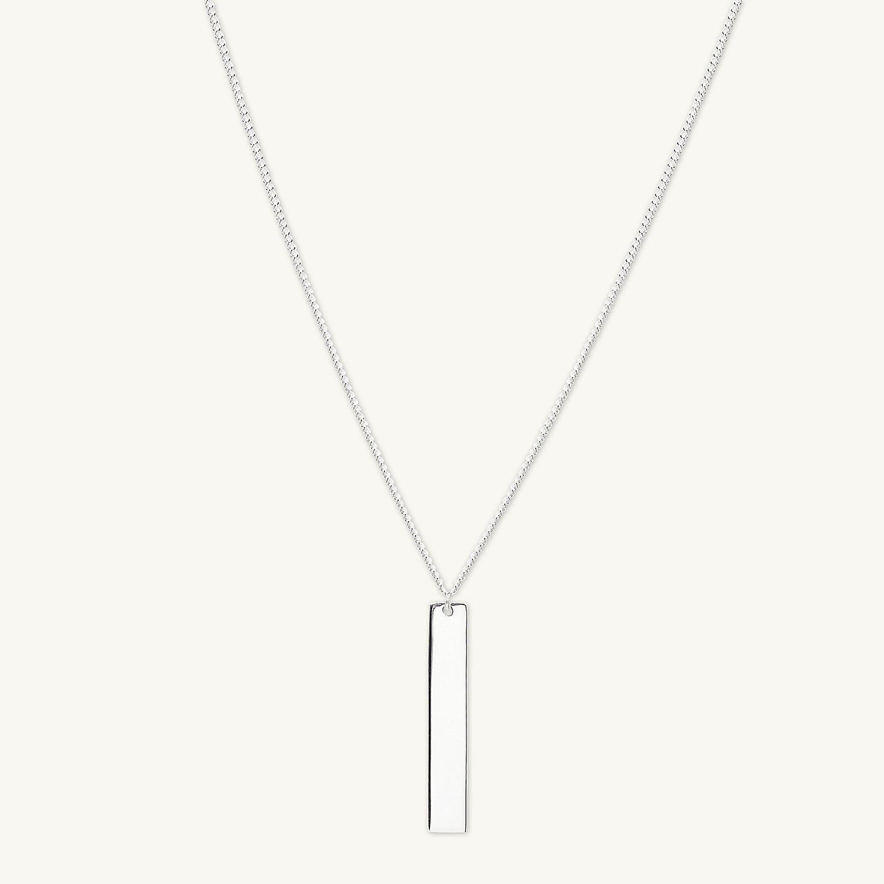Engraved Personalised Vertical Bar Necklace