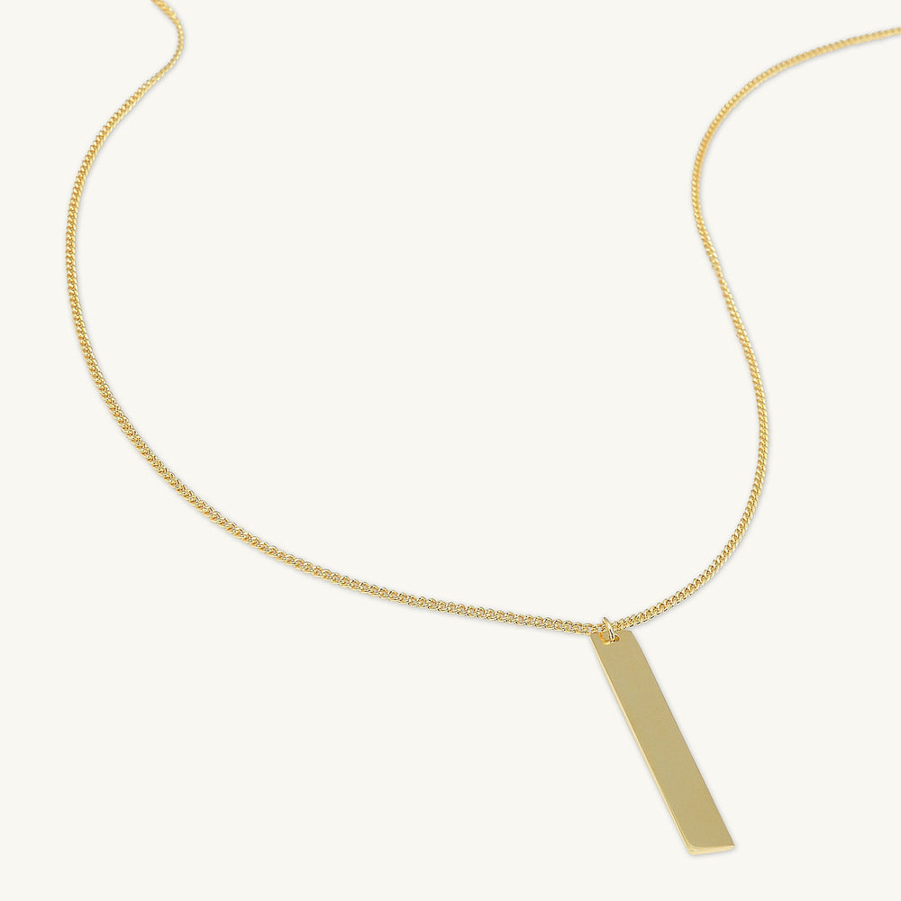 Engraved Personalised Vertical Bar Necklace