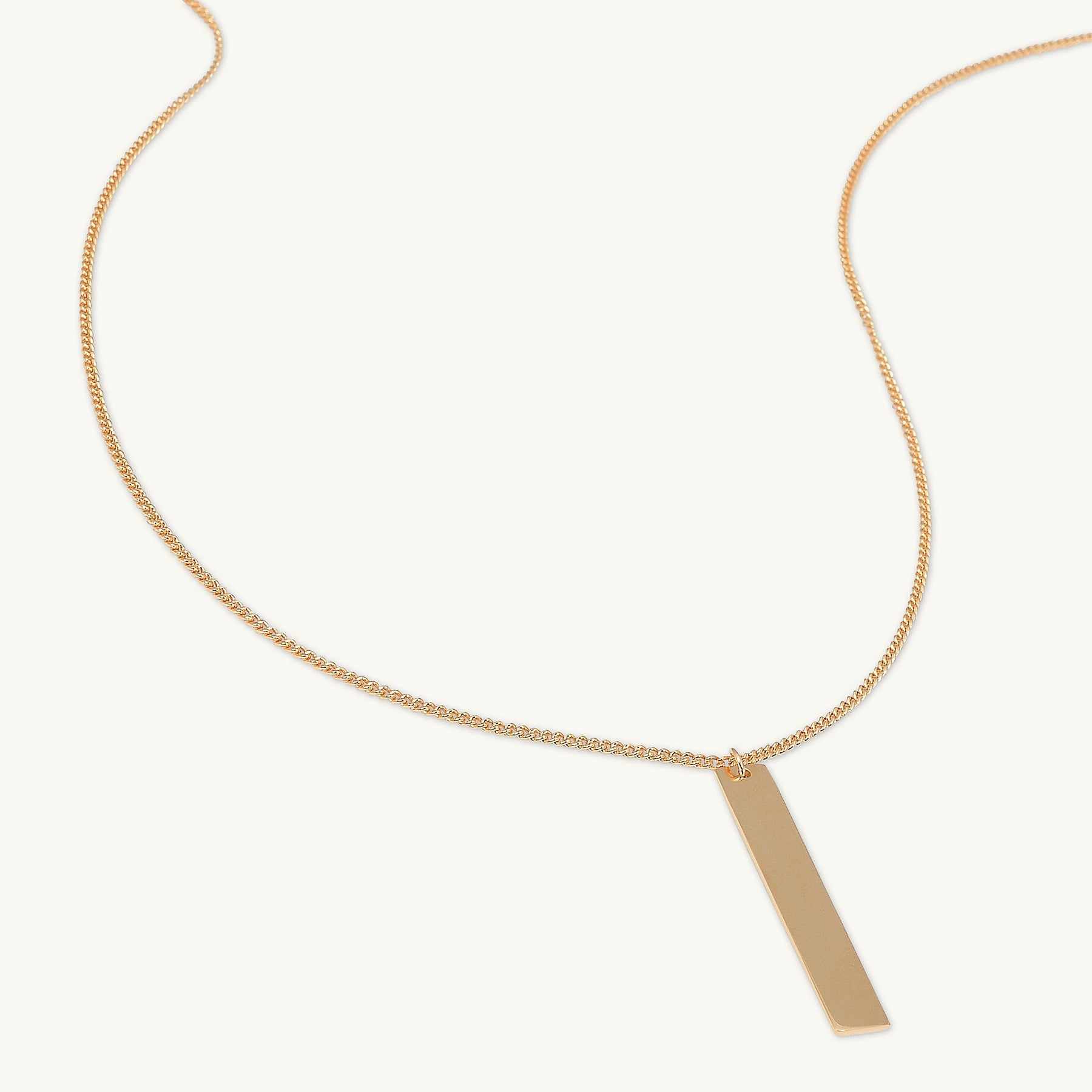 Engraved Personalised Vertical Bar Necklace
