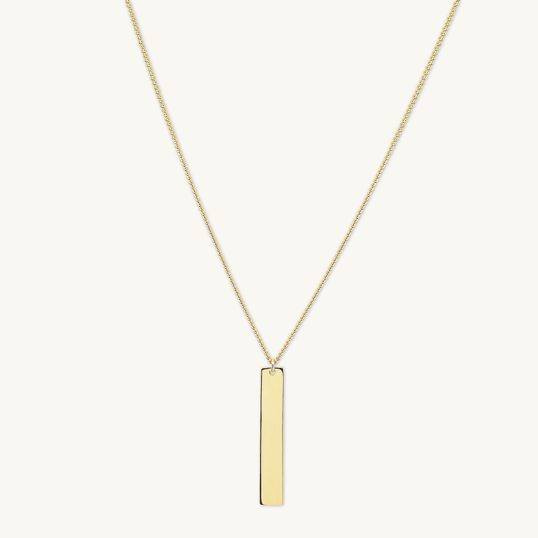 Engraved Personalised Vertical Bar Necklace