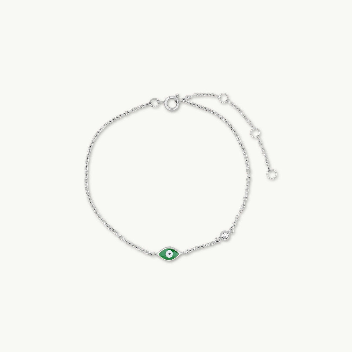 Ria Evil Eye Emerald Solitaire Bracelet