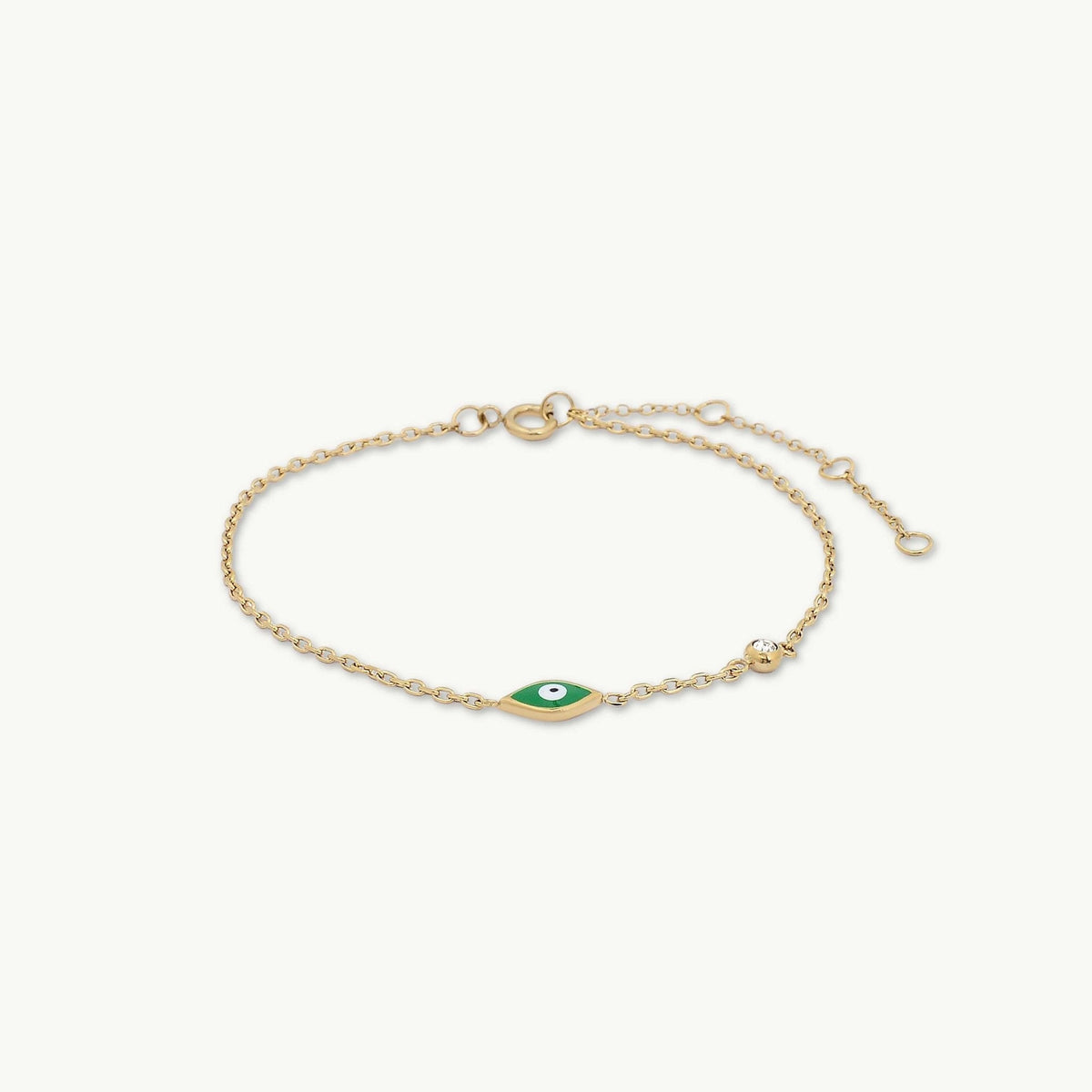 Ria Evil Eye Emerald Solitaire Bracelet