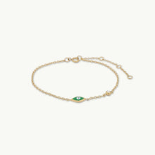 Ria Evil Eye Emerald Solitaire Bracelet