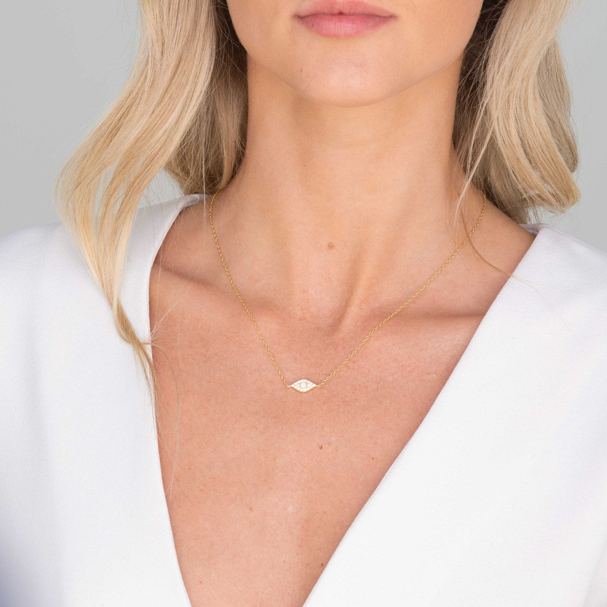 Evil Eye Opal Pave Necklace