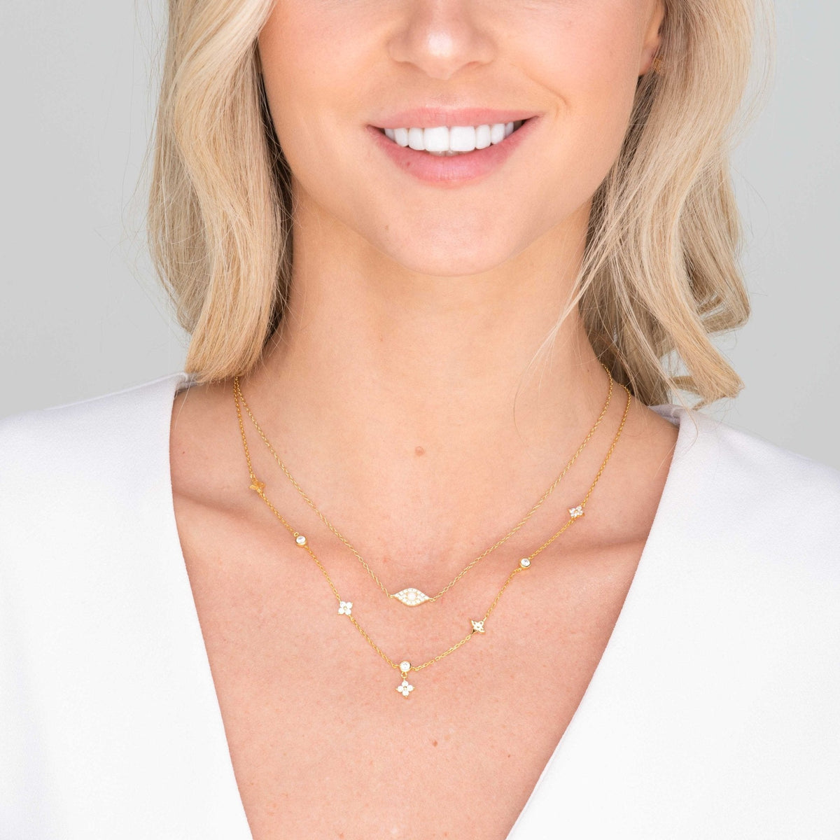 Evil Eye Opal Pave Necklace