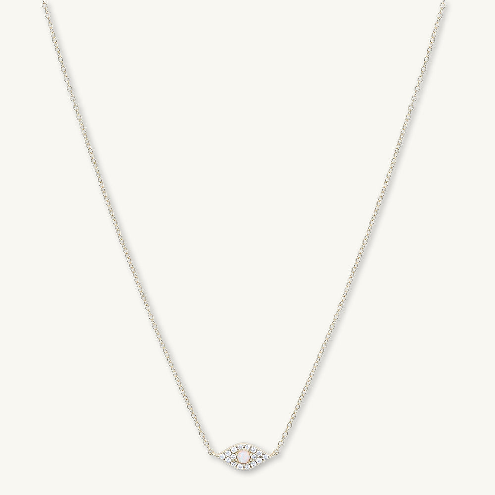 Evil Eye Opal Pave Necklace