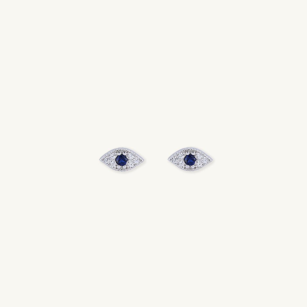 Evil Eye Pave Stud Earrings