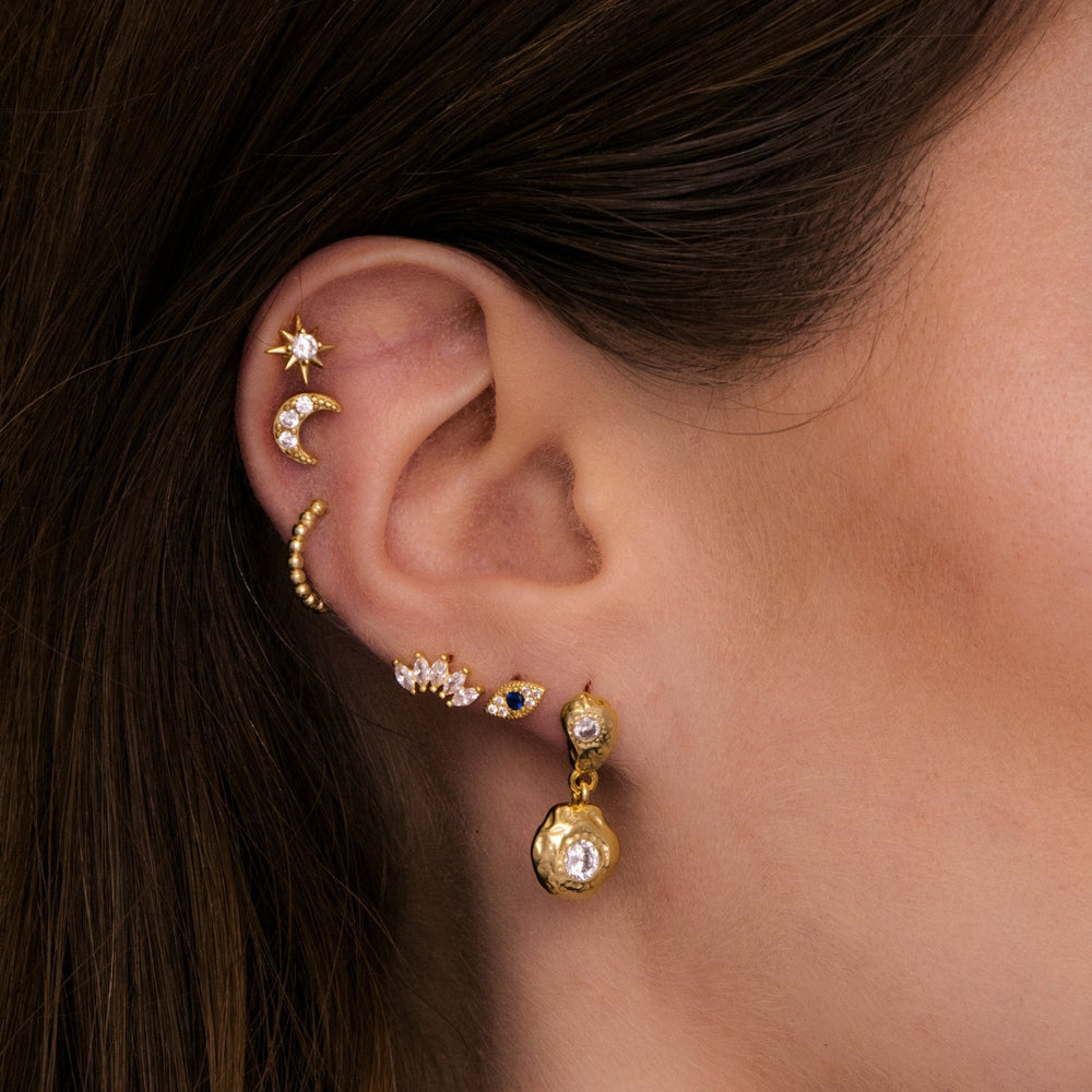 Evil Eye Pave Stud Earrings