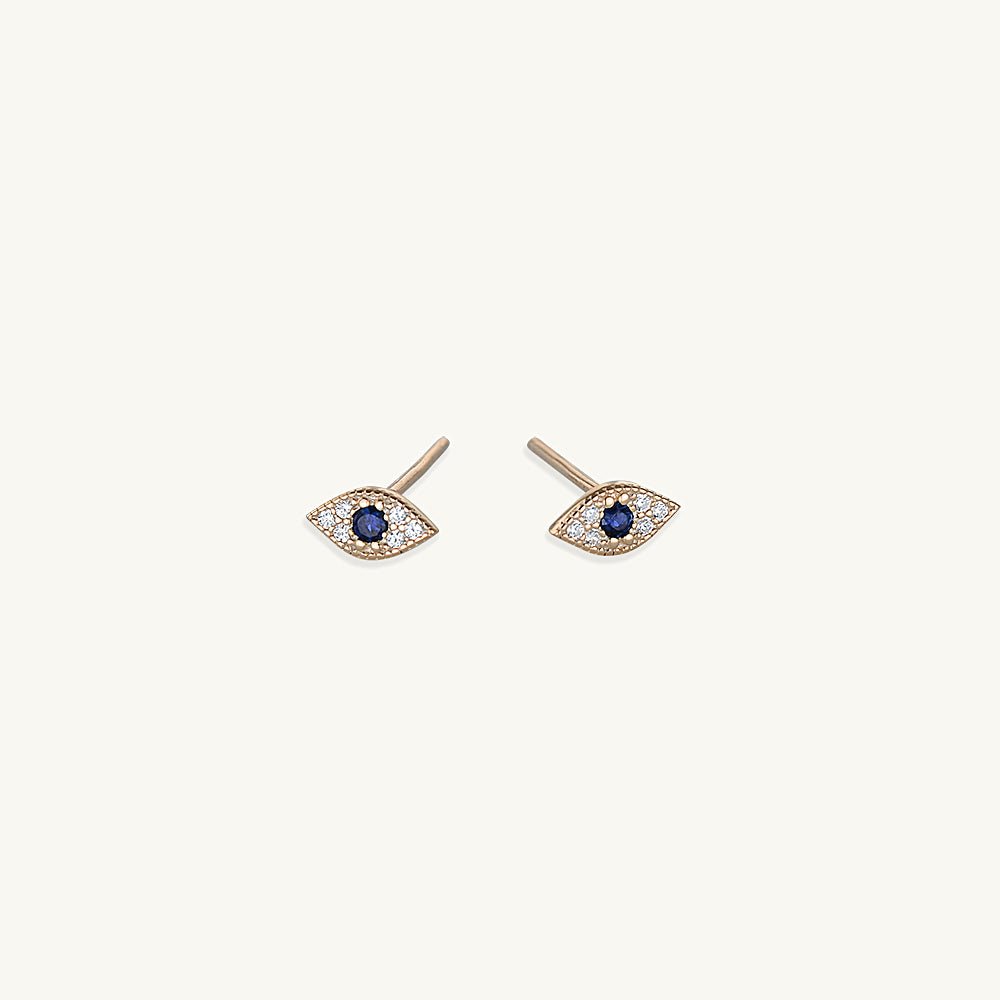 Evil Eye Pave Stud Earrings