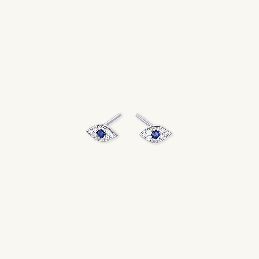 Evil Eye Pave Stud Earrings