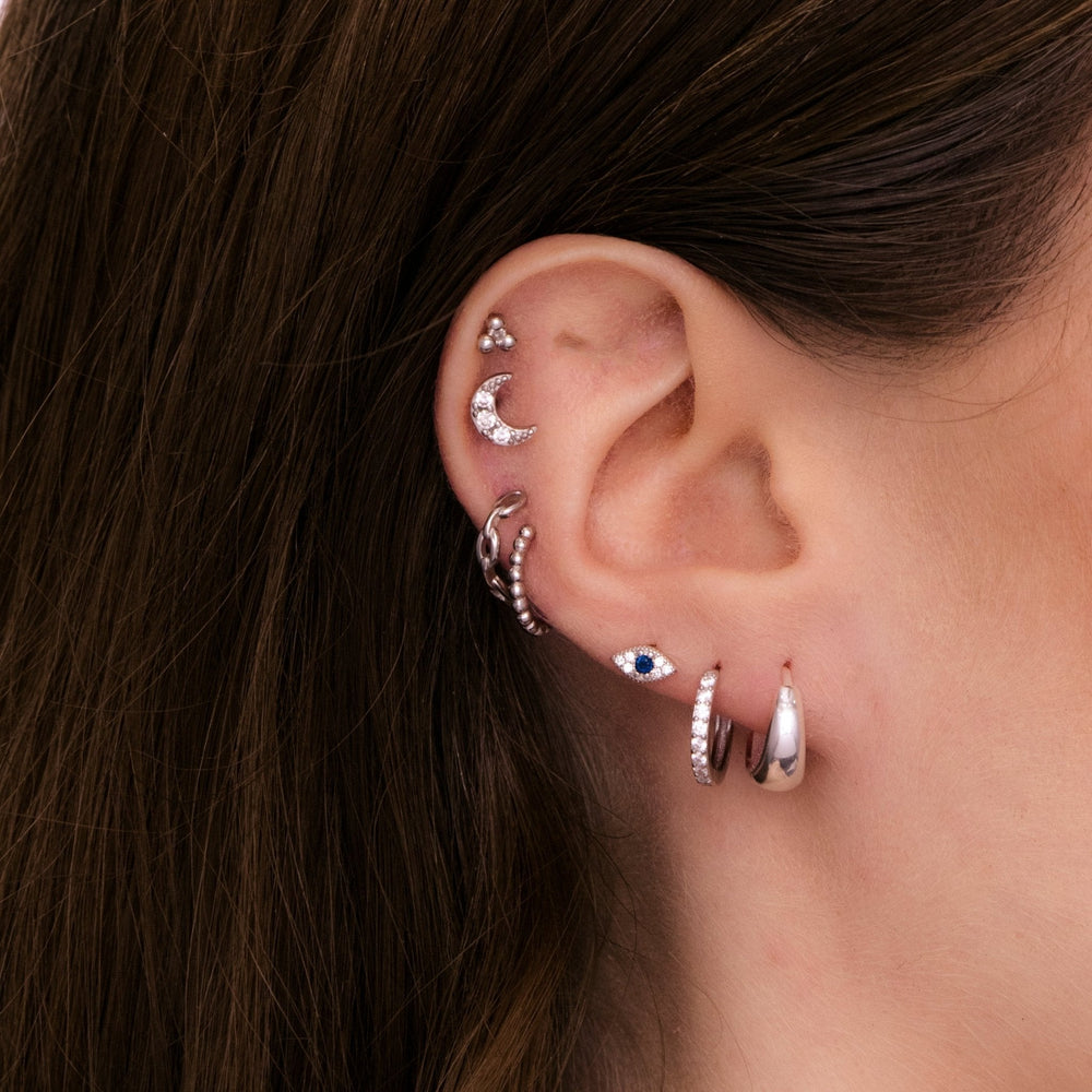 Evil Eye Pave Stud Earrings