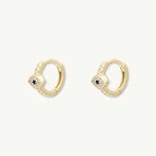 Evil Eye Sapphire Huggie Earrings