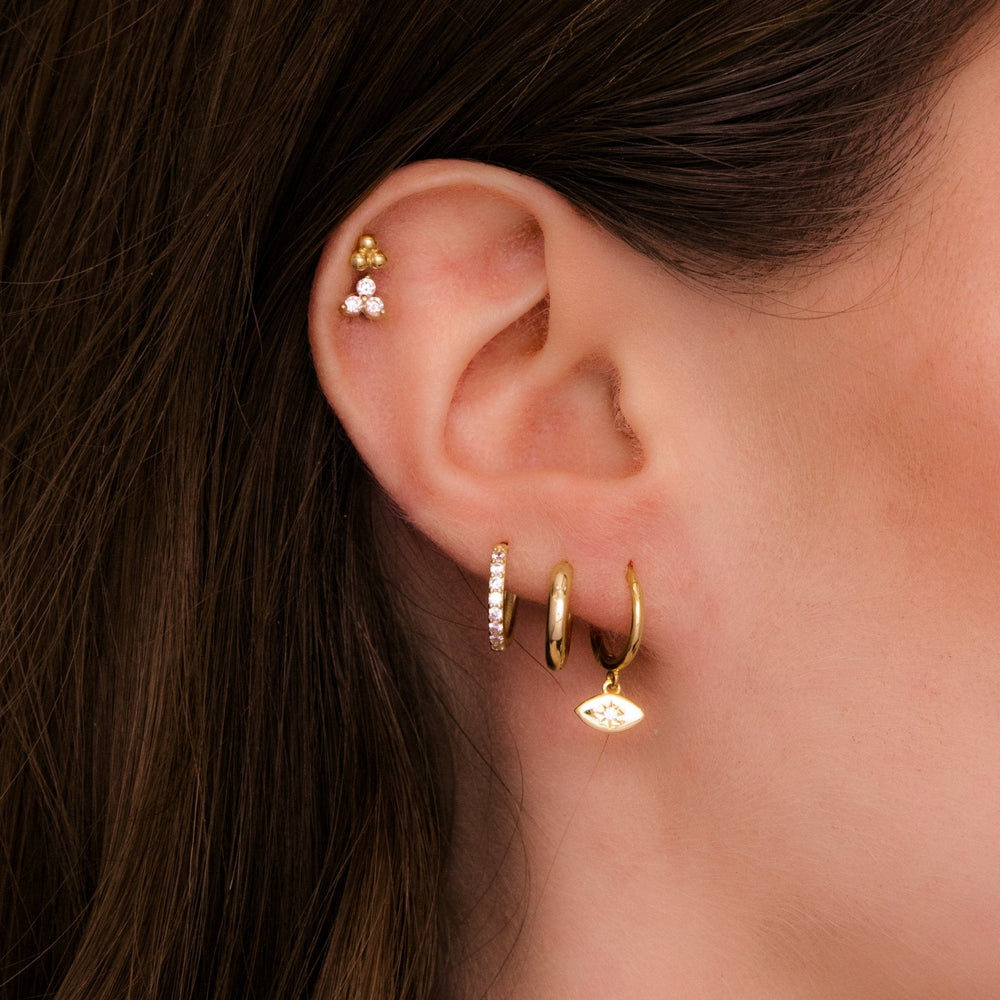 Evil Eye Sapphire Huggie Earrings