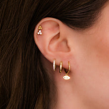 Evil Eye Sapphire Huggie Earrings