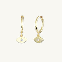Evil Eye Sapphire Huggie Earrings