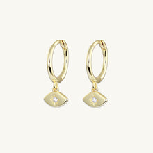 Evil Eye Sapphire Huggie Earrings