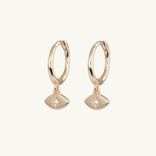 Evil Eye Sapphire Huggie Earrings