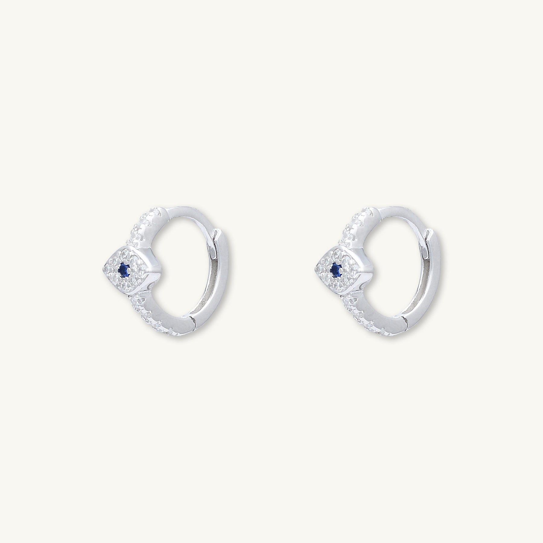 Evil Eye Sapphire Huggie Earrings