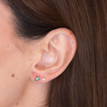 Evil Eye Teal Zirconia Stud Earrings