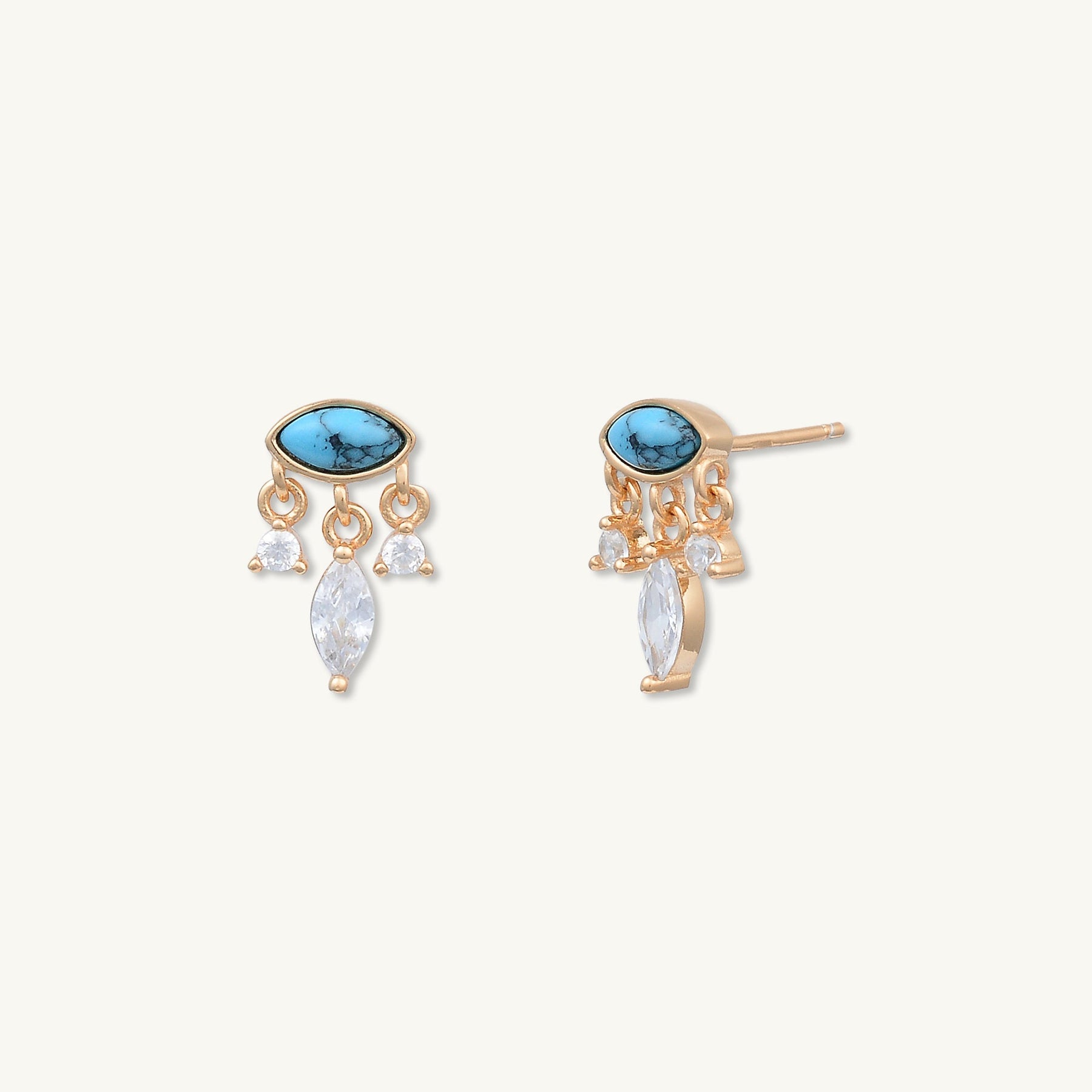 Evil Eye Turquoise Stud Earrings