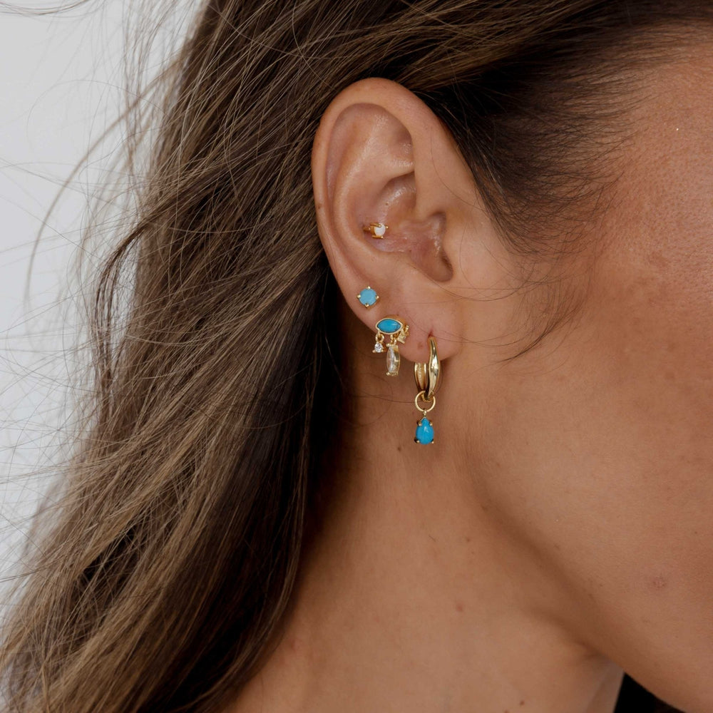 Evil Eye Turquoise Stud Earrings
