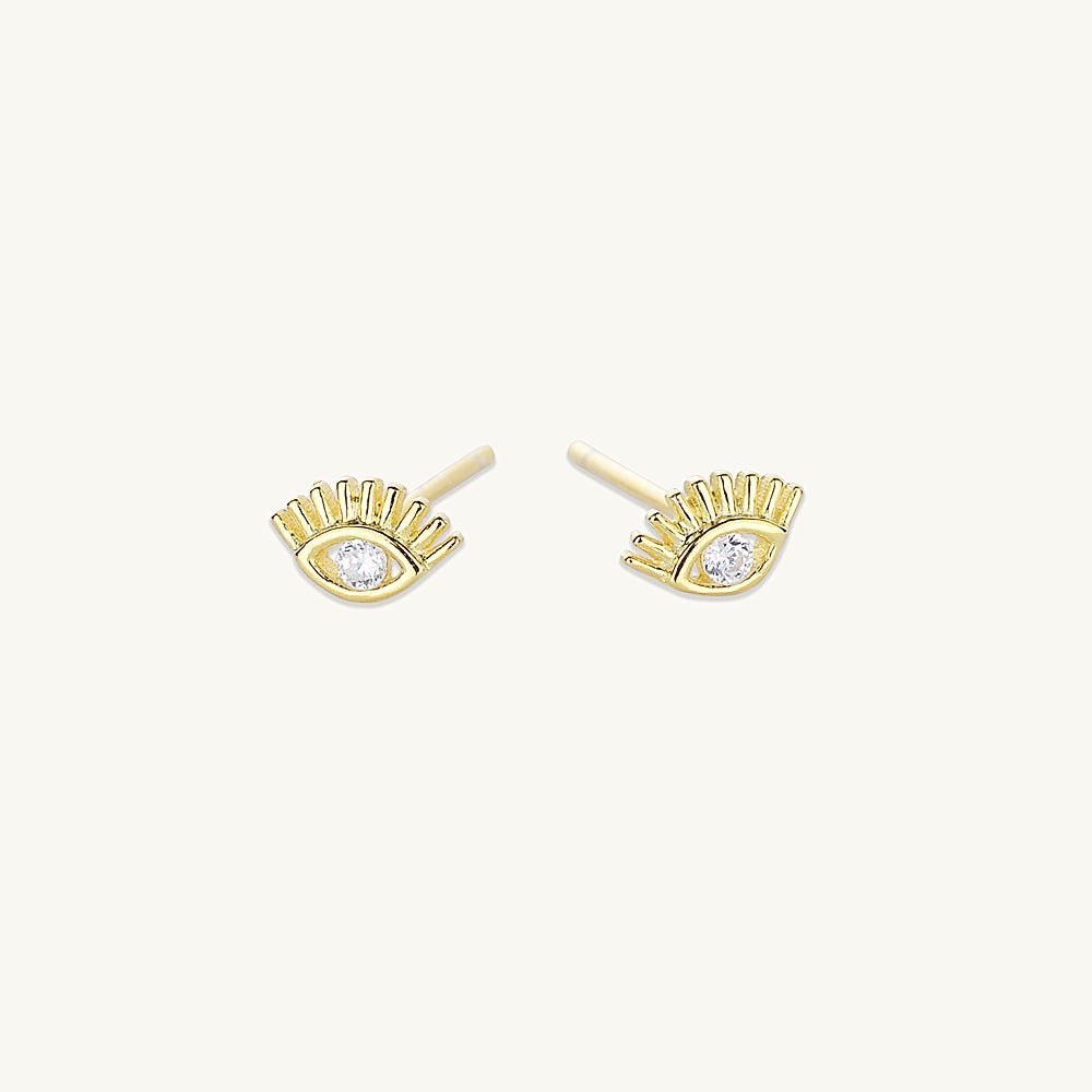 Evil Eye Zirconia Stud Earrings