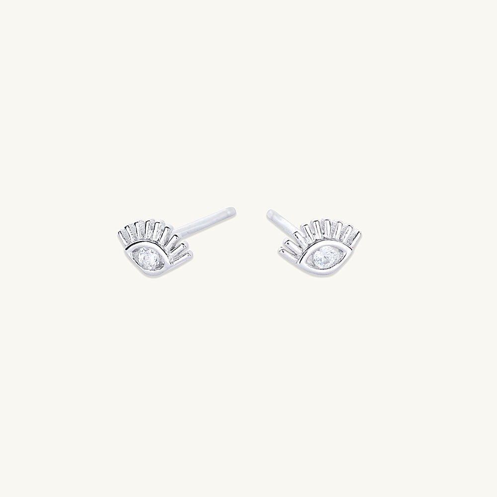 Evil Eye Zirconia Stud Earrings
