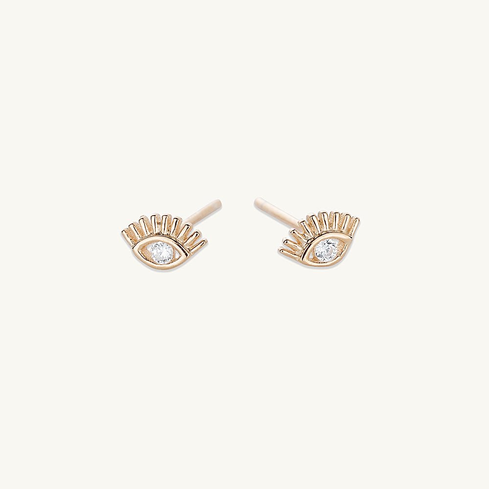 Evil Eye Zirconia Stud Earrings