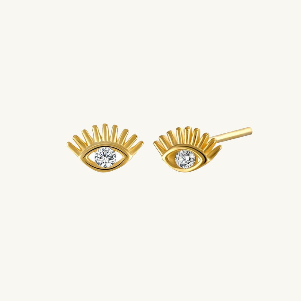 Evil Eye Zirconia Stud Earrings