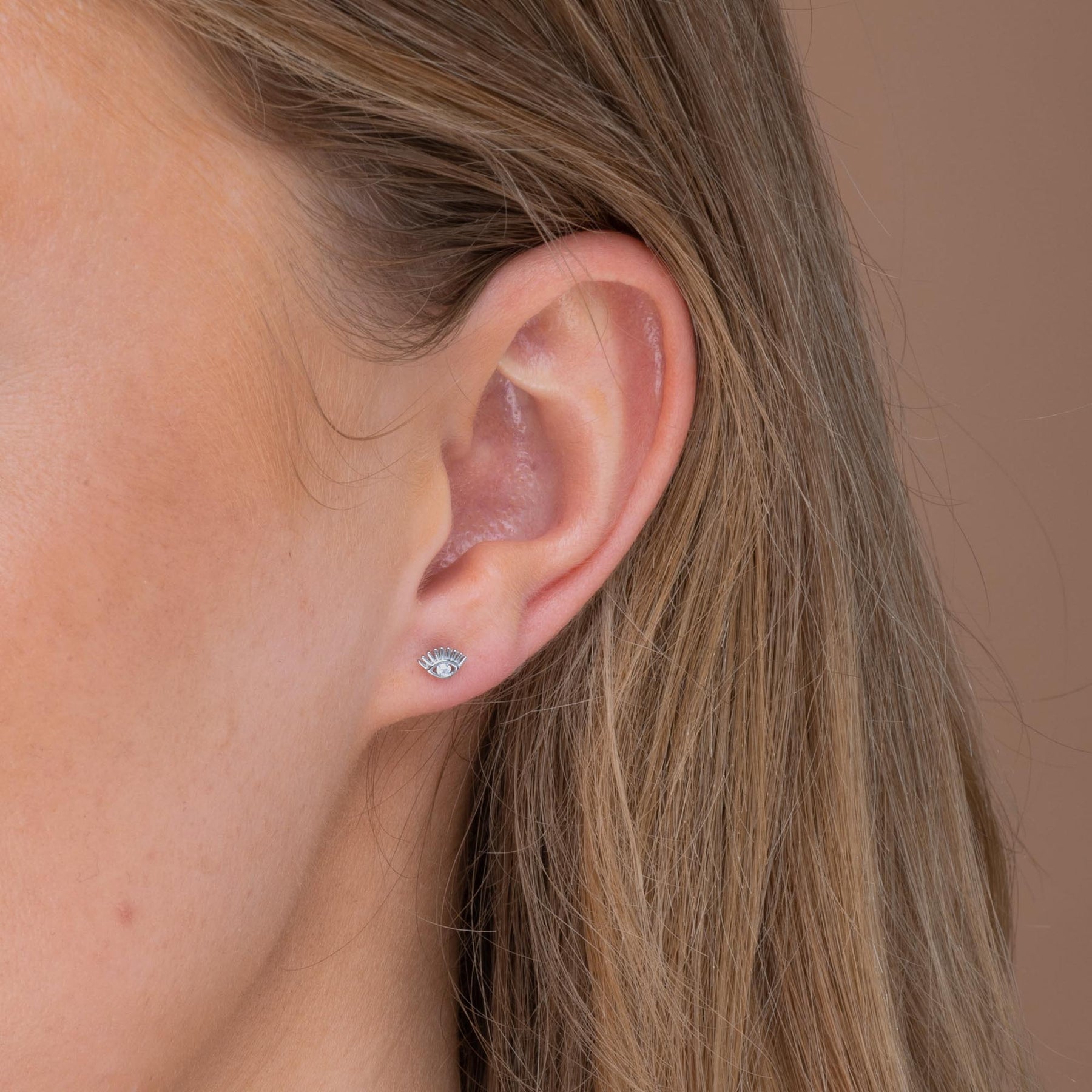 Evil Eye Zirconia Stud Earrings