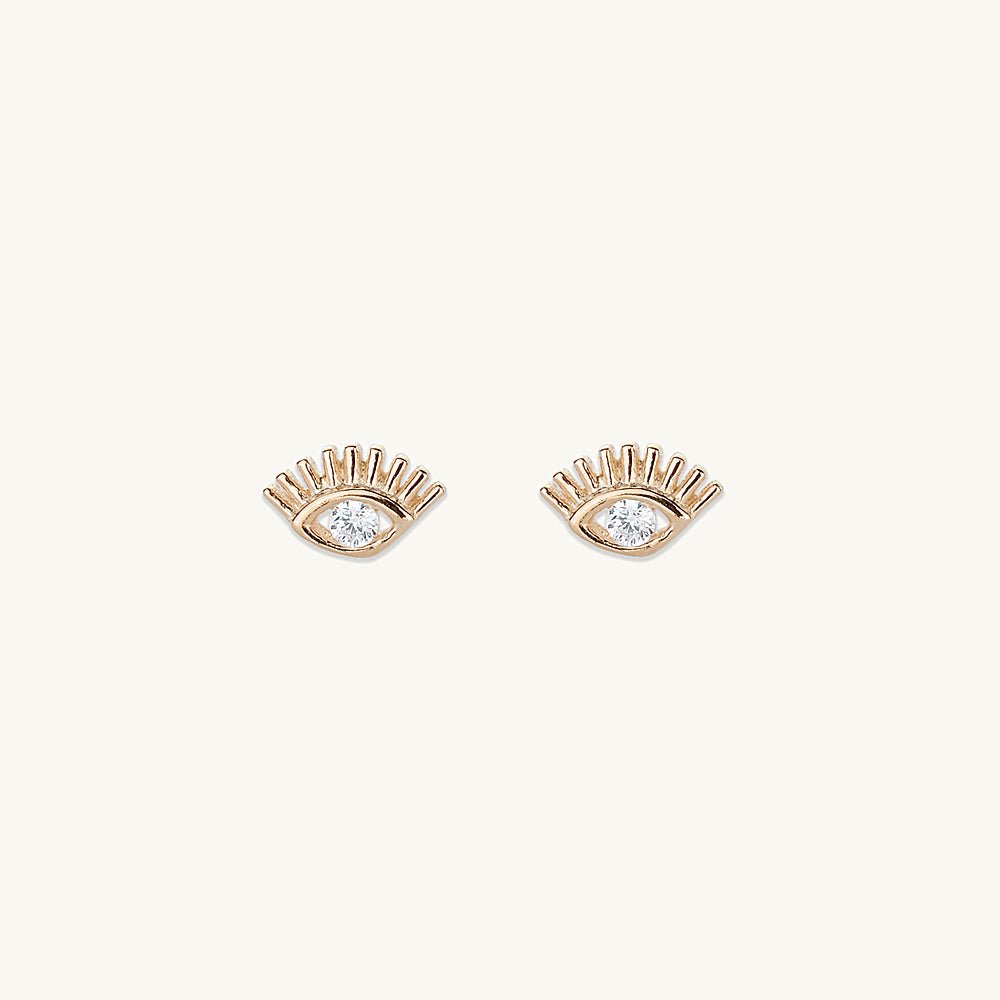 Evil Eye Zirconia Stud Earrings