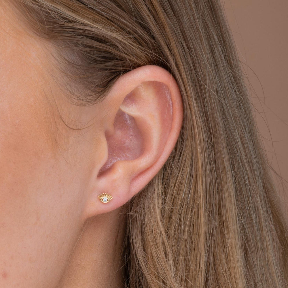 Evil Eye Zirconia Stud Earrings