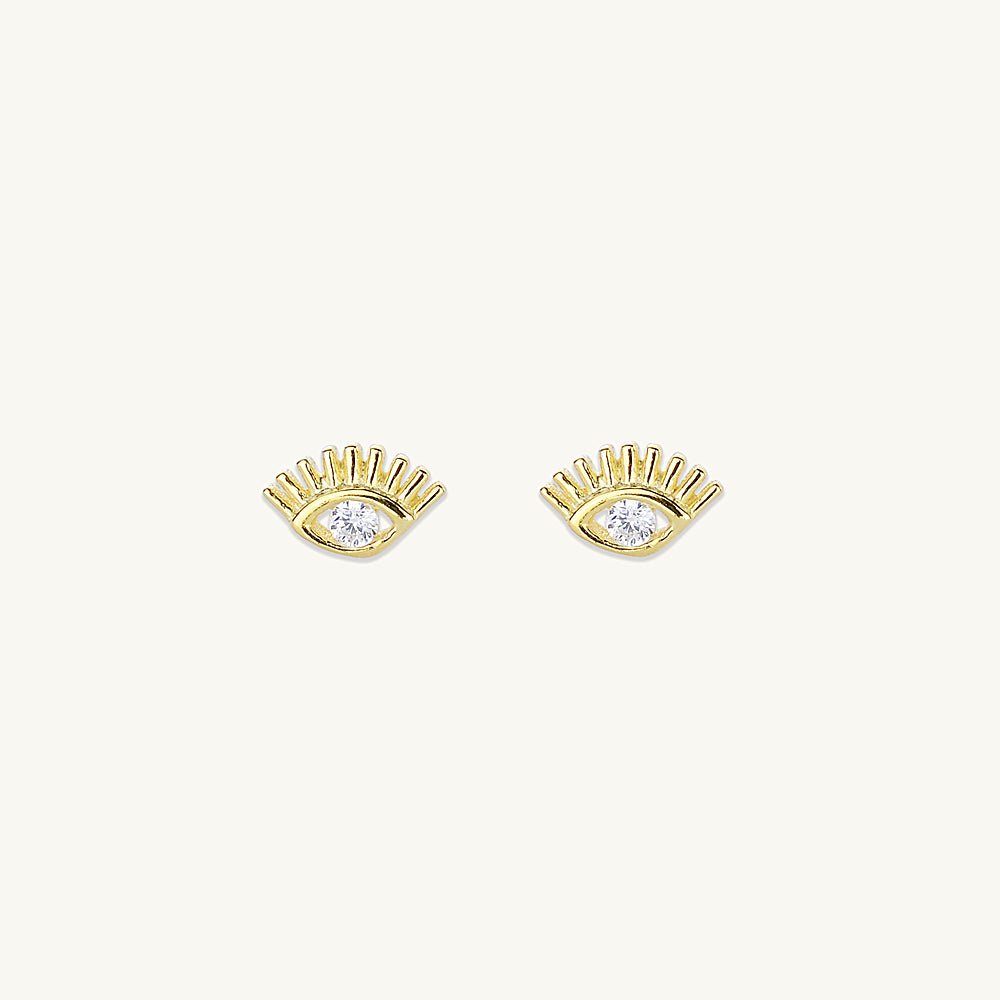 Evil Eye Zirconia Stud Earrings