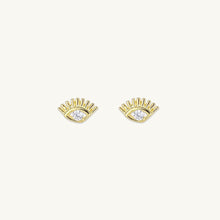 Evil Eye Zirconia Stud Earrings