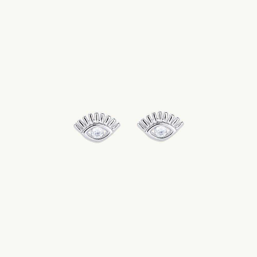 Evil Eye Zirconia Stud Earrings