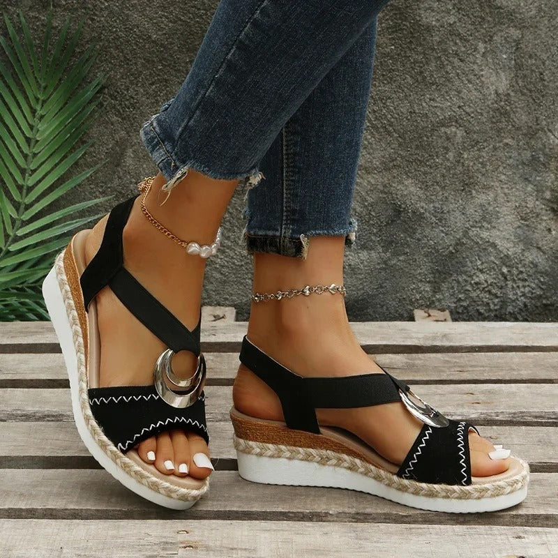Willow Wedge Sandals Women – Glamorous Summer Sandals with Comfortable Heels and Riviera Look