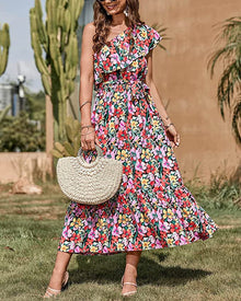 Ella Bohemian Dress Woman – Sleeveless Summer Dress with Asymmetric Strap & High Waist