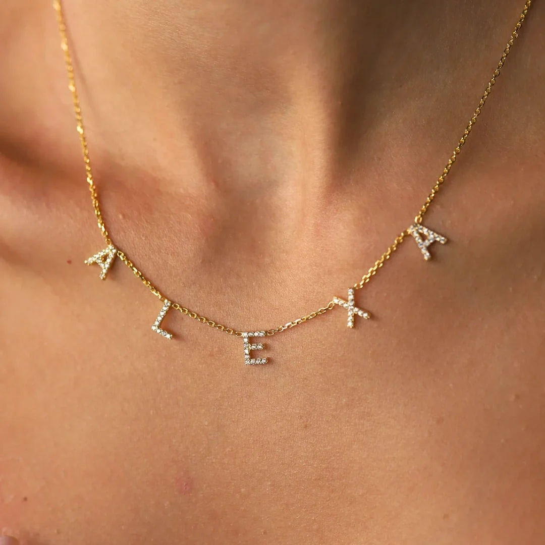Multi Initial Sapphire Letter Necklace