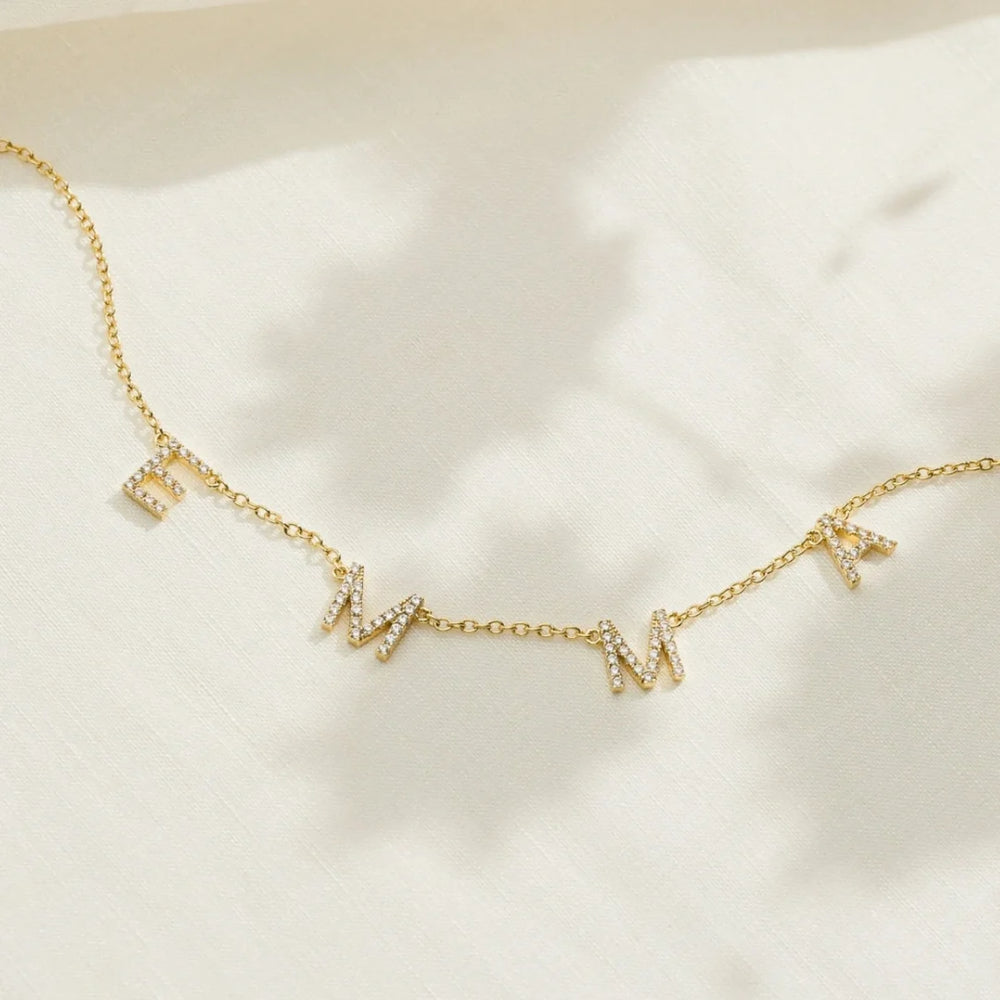Multi Initial Sapphire Letter Necklace