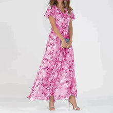 Irene Robe Maxi Femme – Flattering V Neck, Light Floral Print & Comfortable Fit