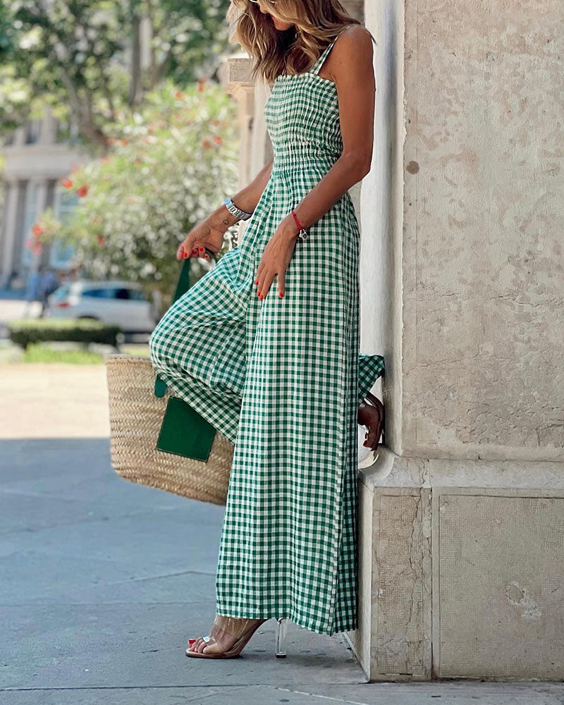 Sally Women's Jumpsuit – Gingham Print with Flattering Cut & Lightweight Summer Comfort