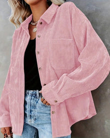 Ainsley Chemise Femme – Casual Vintage Shirt in Soft Corduroy with Chest Pocket