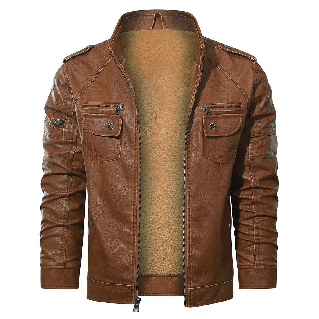 Julian Romano | Sherpa-Lined Leather Jacket For Men