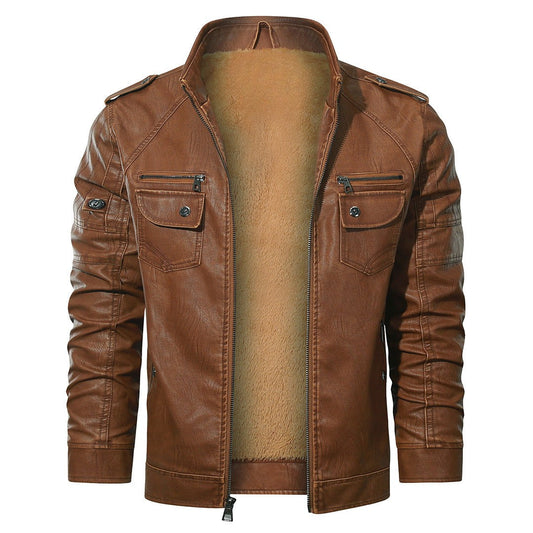 Julian Romano | Sherpa-Lined Leather Jacket For Men