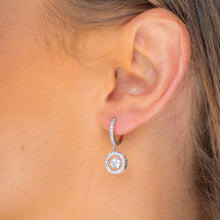 Floating Circle Moissanite Hoop Huggie Earrings 0.5 Carat
