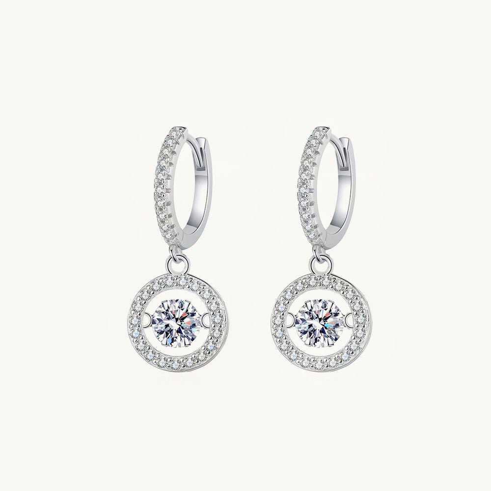 Floating Circle Moissanite Hoop Huggie Earrings 0.5 Carat
