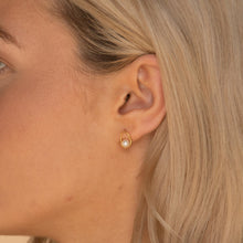 Floating Pearl Circular Stud Earrings