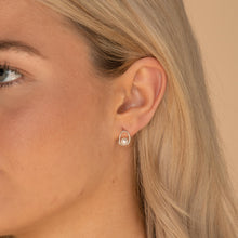 Floating Pearl Circular Stud Earrings