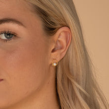 Floating Pearl Circular Stud Earrings
